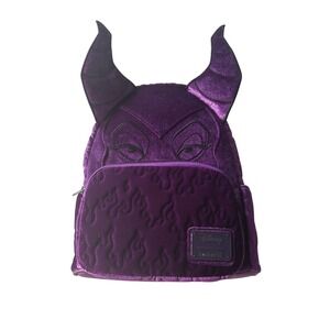 Disney Loungefly Maleficent Purple Velvet Mini Backpack NWT Villains Sleeping